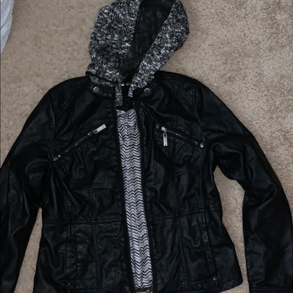 Black leather jacket
